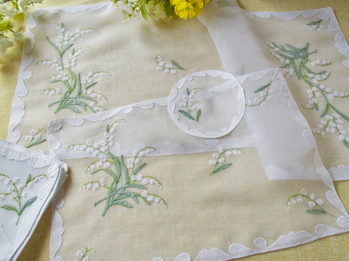 Lily of the Valley Vintage Madeira 37pc Placemat Set for 12