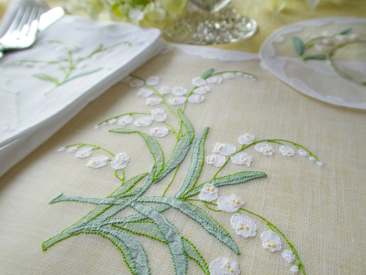 Lily of the Valley Vintage Madeira 37pc Placemat Set for 12
