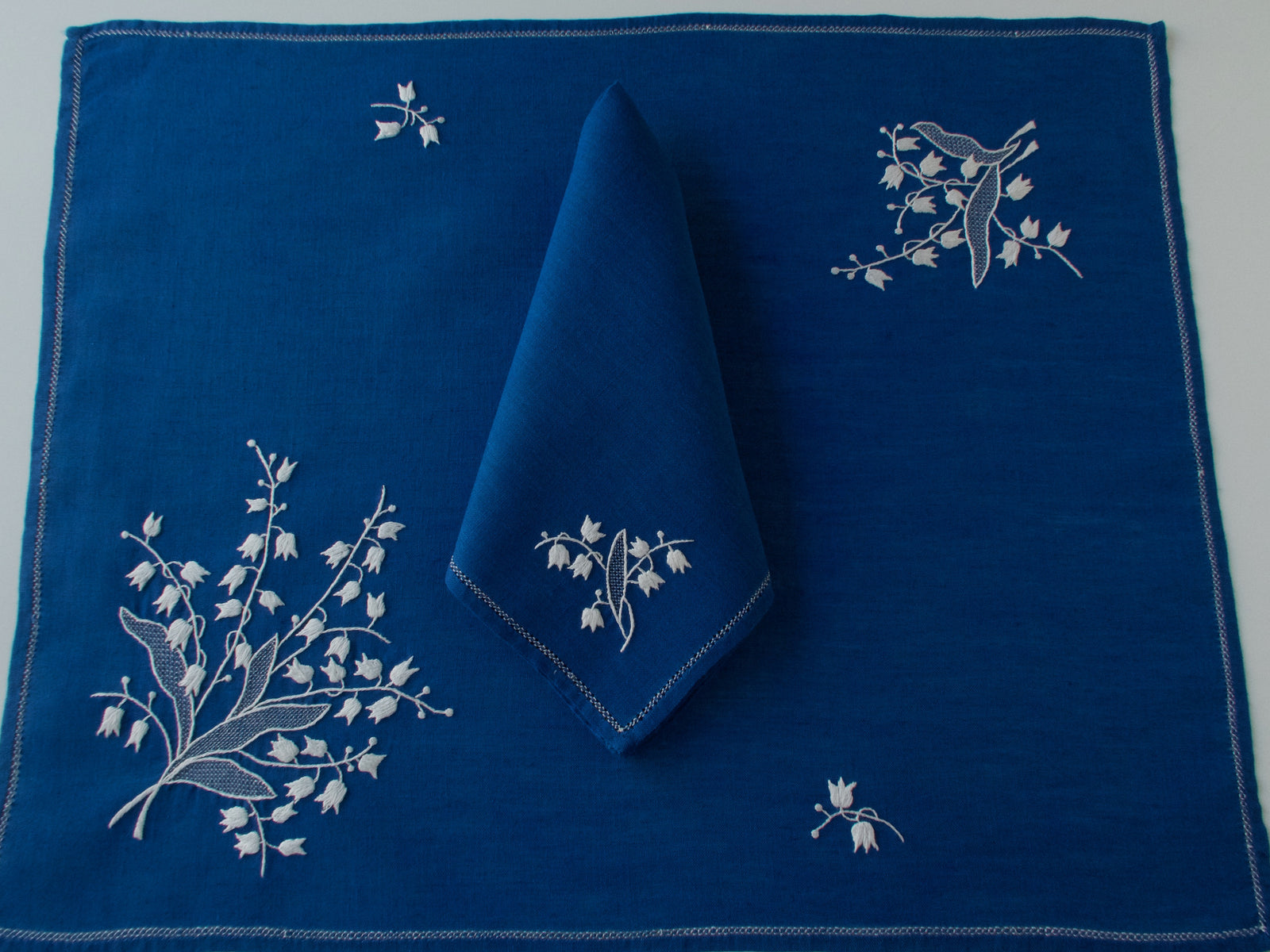 Lily of the Valley Vintage Italian 13pc Placemat Set for 6