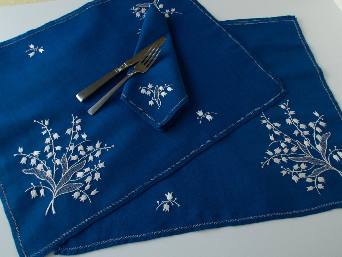 Lily of the Valley Vintage Italian 13pc Placemat Set for 6