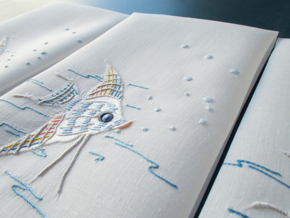 Colorful Fish Vintage Madeira Guest Towels, Set of 3