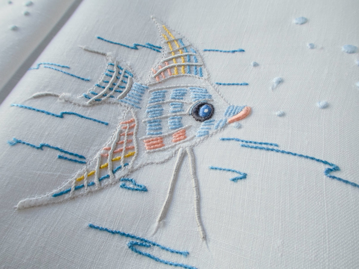 Colorful Fish Vintage Madeira Guest Towels, Set of 3