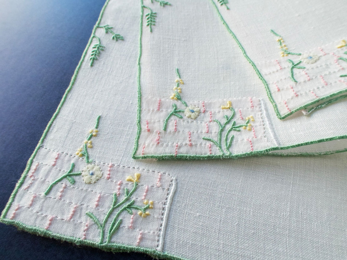 Old Fashioned Garden Vintage Madeira Cocktail Napkins, Set of 6