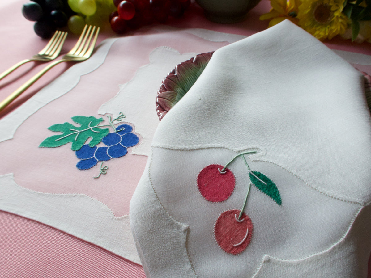 Fruits Vintage Madeira 17pc Placemat Set for 8