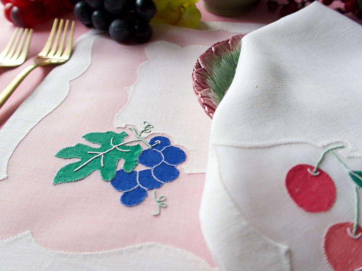Fruits Vintage Madeira 17pc Placemat Set for 8