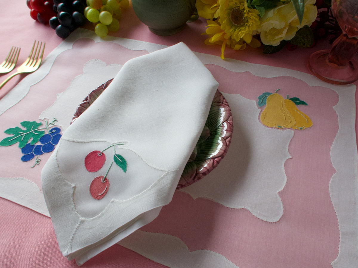 Fruits Vintage Madeira 17pc Placemat Set for 8