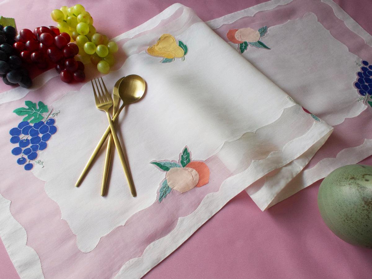 Fruits Vintage Madeira 17pc Placemat Set for 8