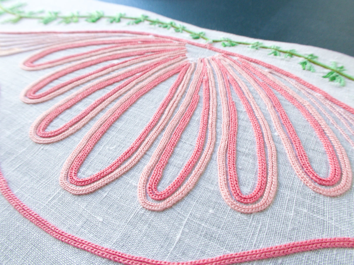 Starfish &amp; Shells in Vintage French Beauvais Embroidery 16pc Placemat Set for 8