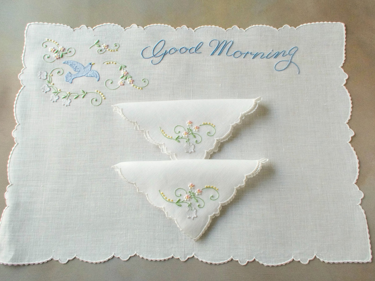 &quot;Good Morning&quot; Blue Bird Vintage Madeira 3pc Breakfast Set