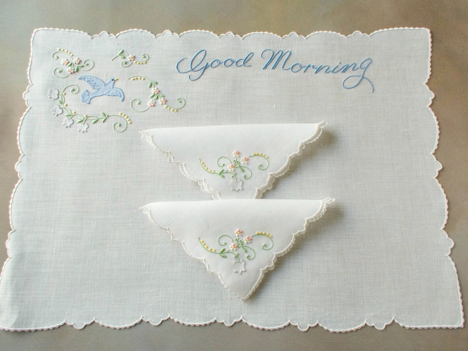 "Good Morning" Blue Bird Vintage Madeira 3pc Breakfast Set