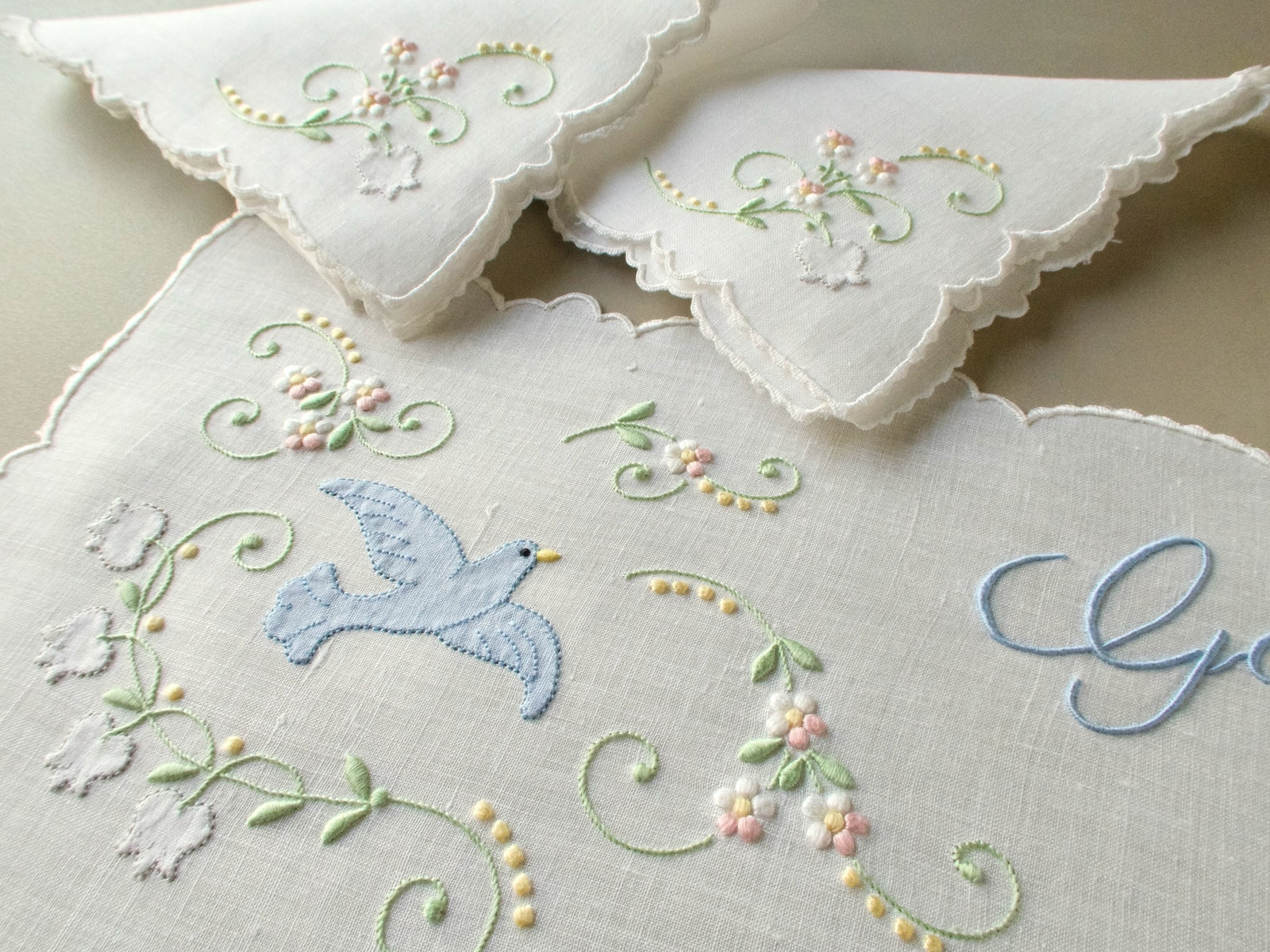 "Good Morning" Blue Bird Vintage Madeira 3pc Breakfast Set