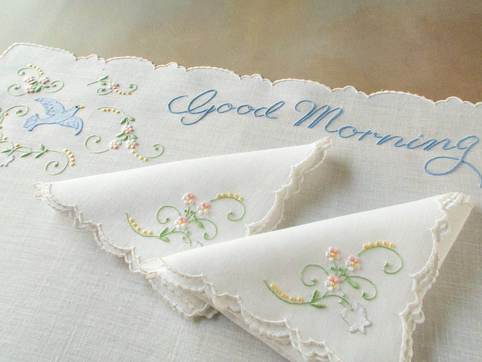 "Good Morning" Blue Bird Vintage Madeira 3pc Breakfast Set