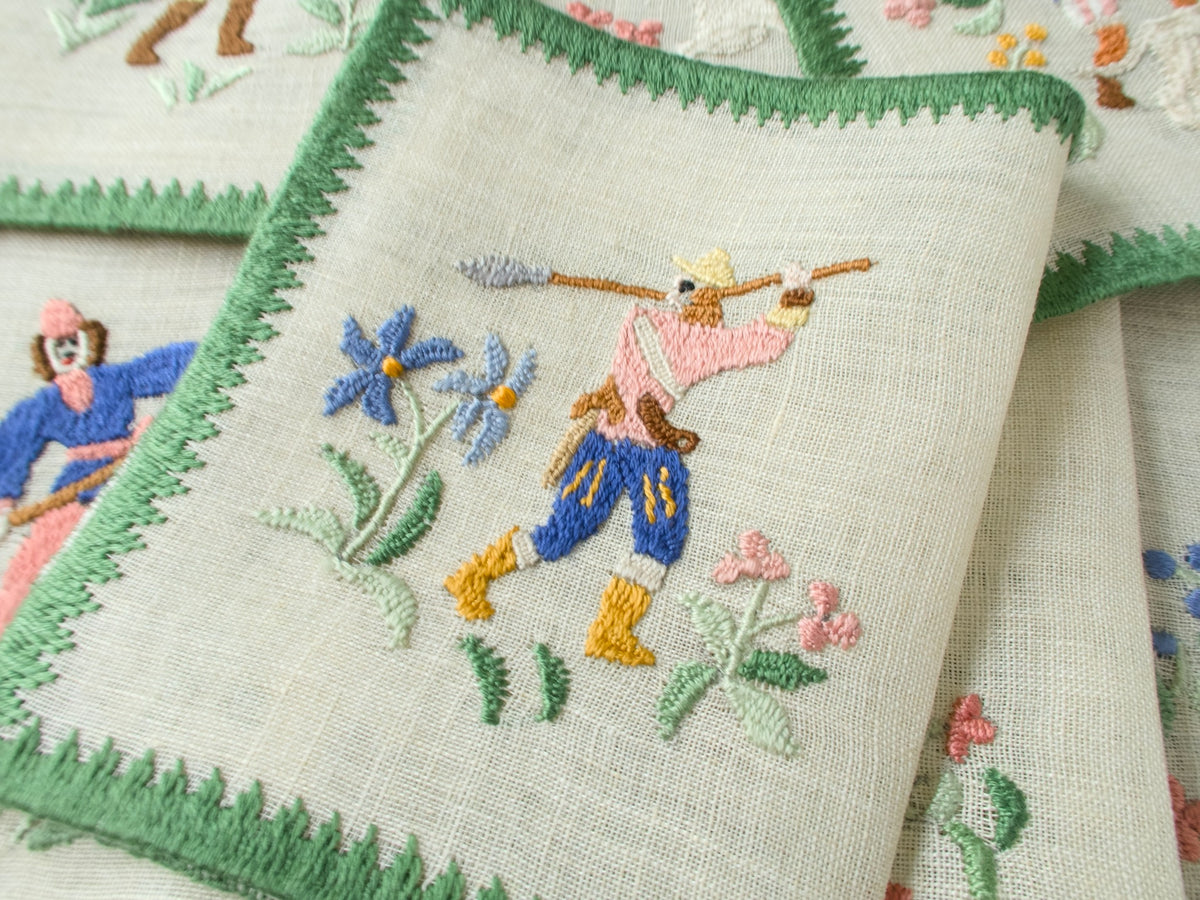 Hunt of the Unicorn Vintage Rapisardi Cocktail Napkins, Set of 12