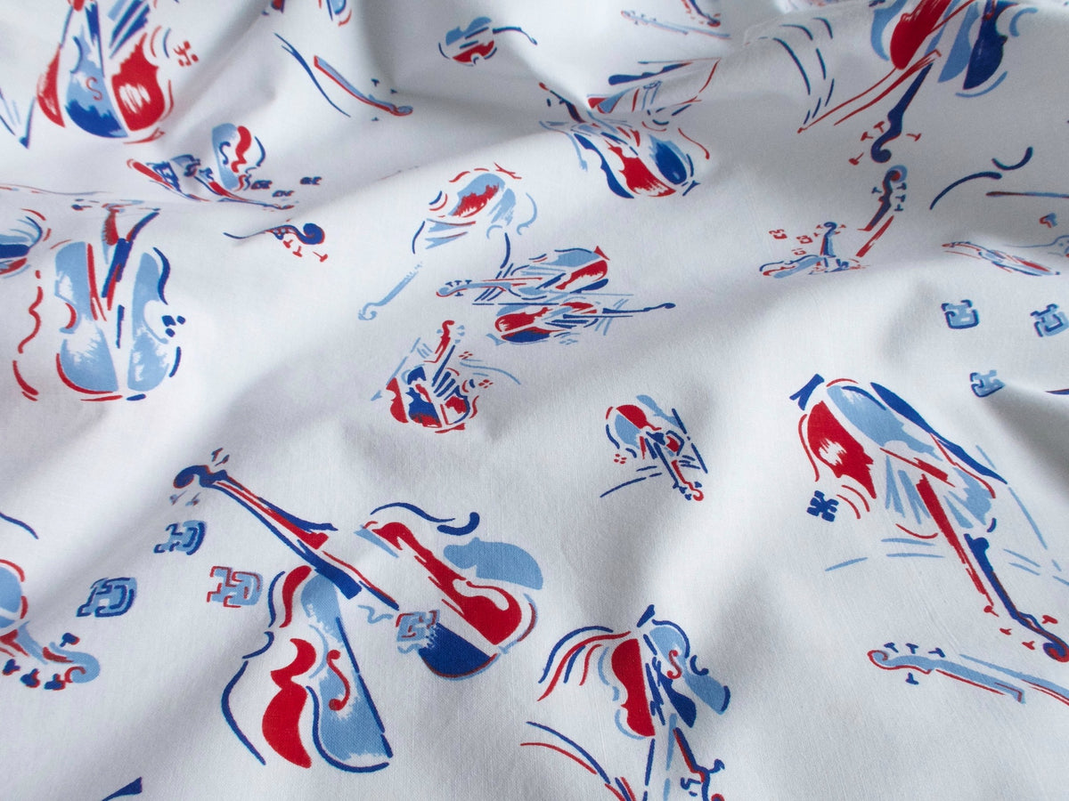 Arman Violins Vintage D Porthault 100&quot; Round Cotton Tablecloth