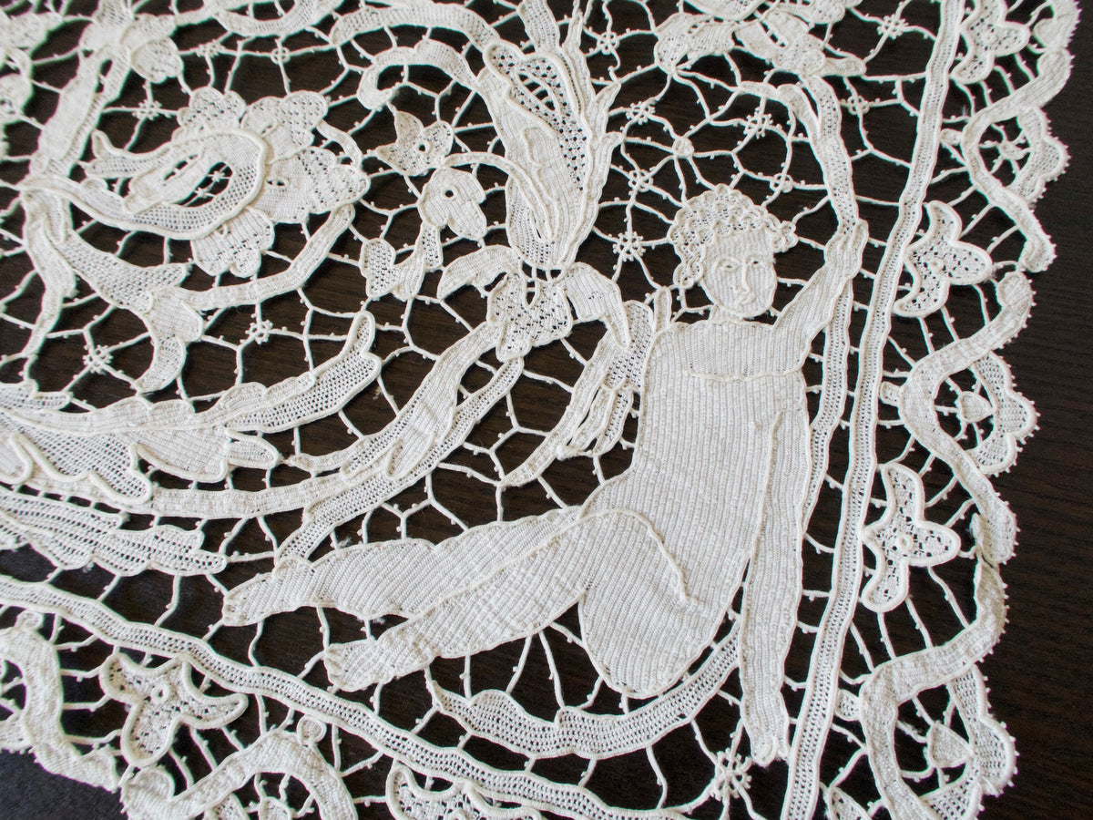 Romantic Vintage Point Venise Lace Runner Figural 11x100"