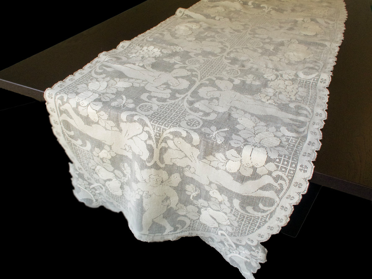 Cherubs In French Table Runner 20x72&quot;