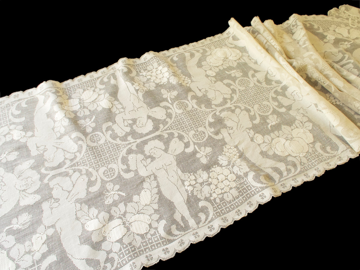 Cherubs In French Table Runner 20x72&quot;