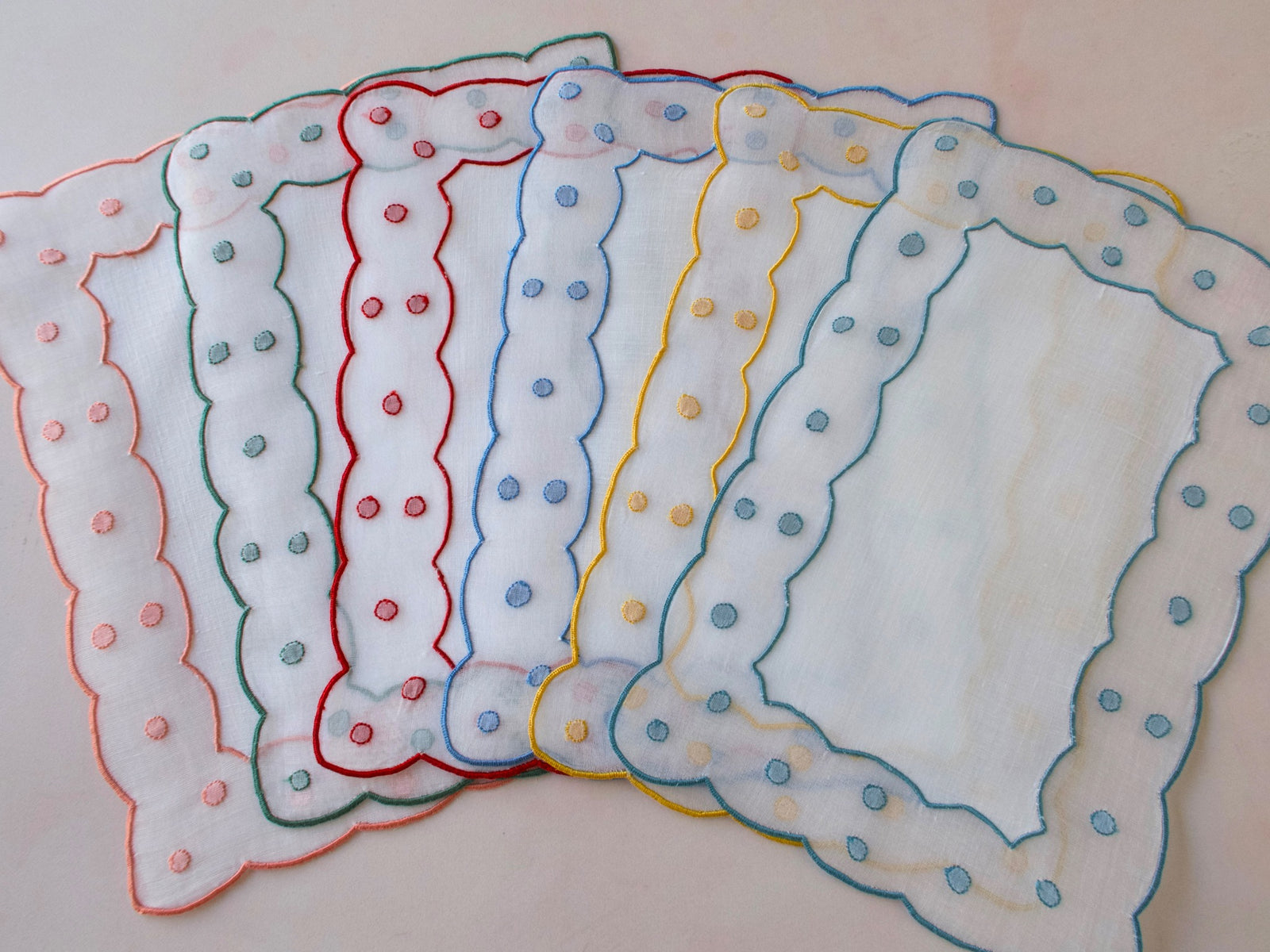 Polka Dot Parade Vintage Madeira Cocktail Napkins, Set of 6