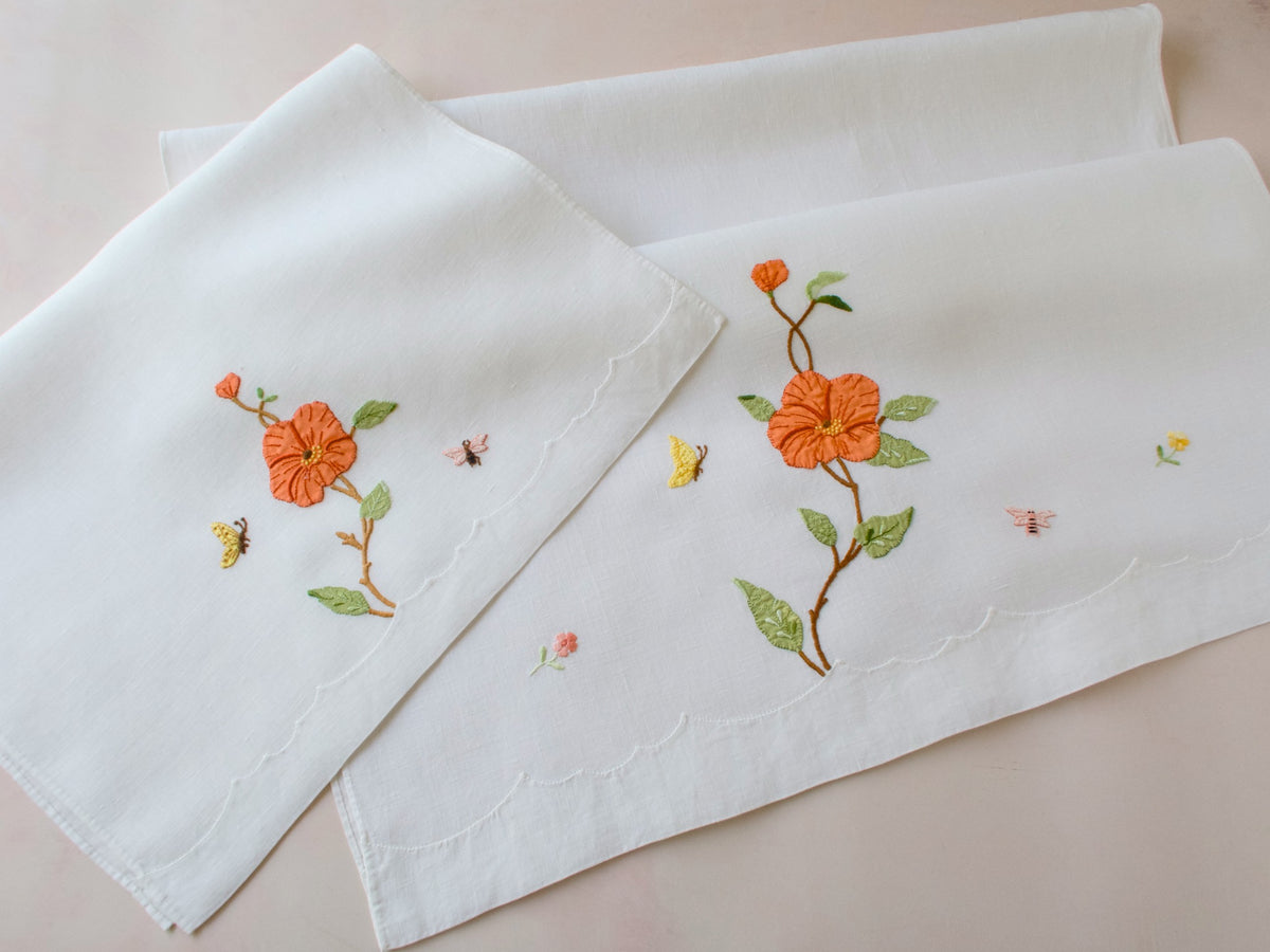 Morning Glory Madeira Linen Decorative Bath &amp; Hand Towel Set