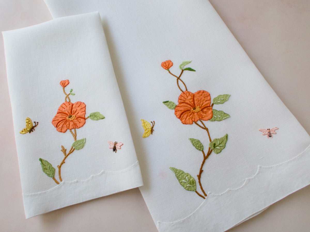 Morning Glory Madeira Linen Decorative Bath &amp; Hand Towel Set