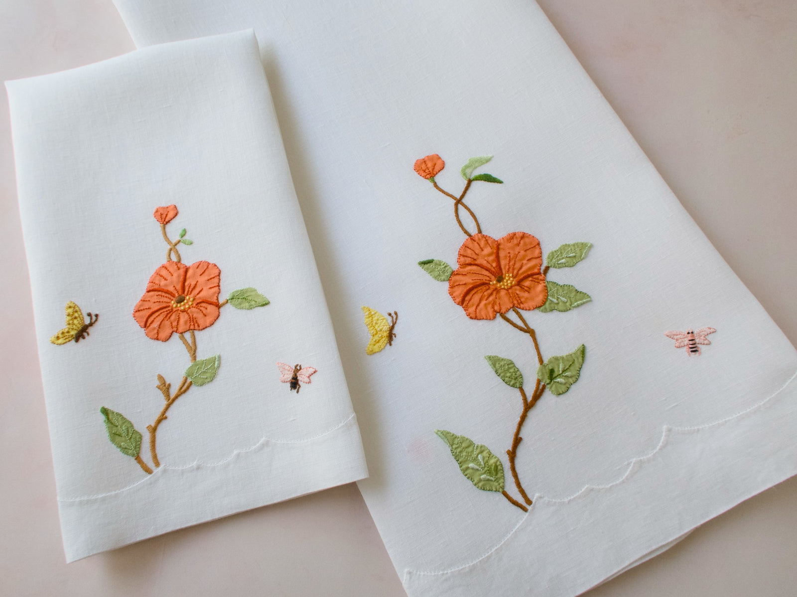 Morning Glory Madeira Linen Decorative Bath & Hand Towel Set