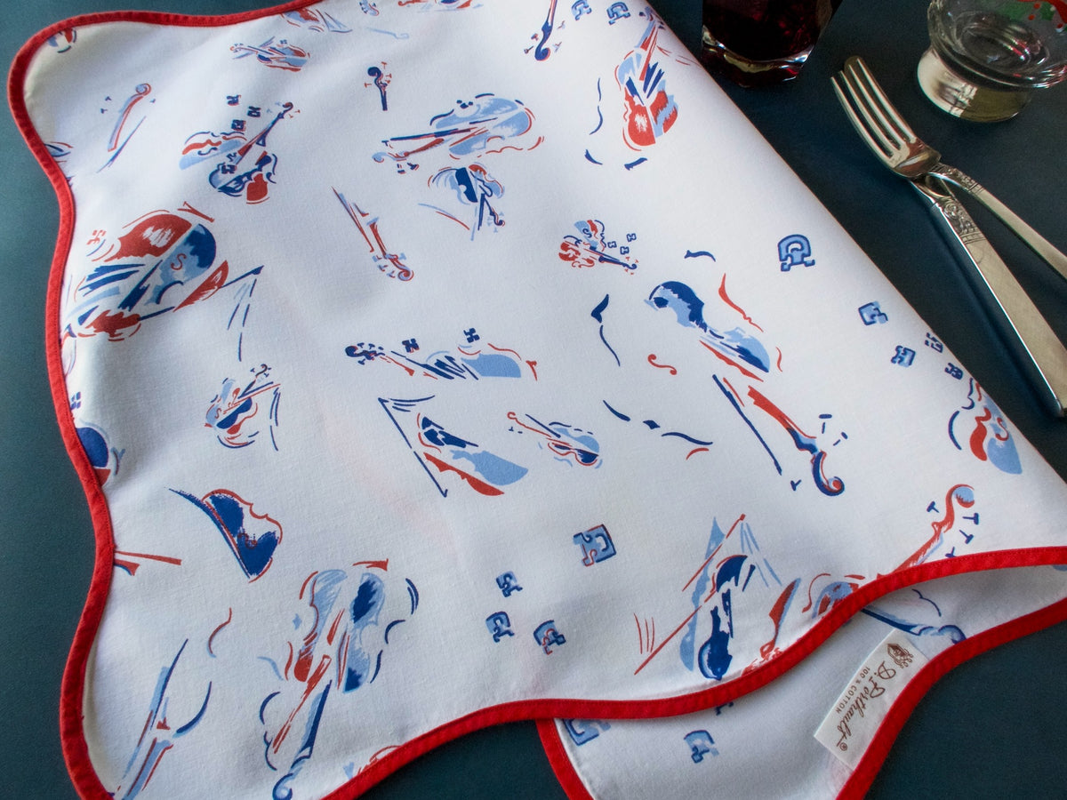 Arman Violins Vintage D Porthault Cotton Placemats, Set of 12