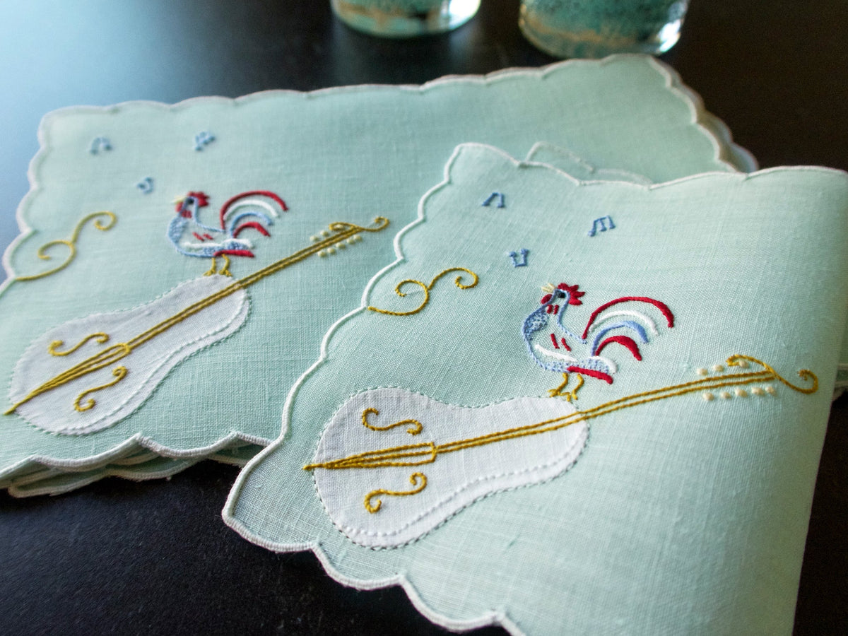 Musical Party Vintage Madeira Cocktail Napkins, Set of 4