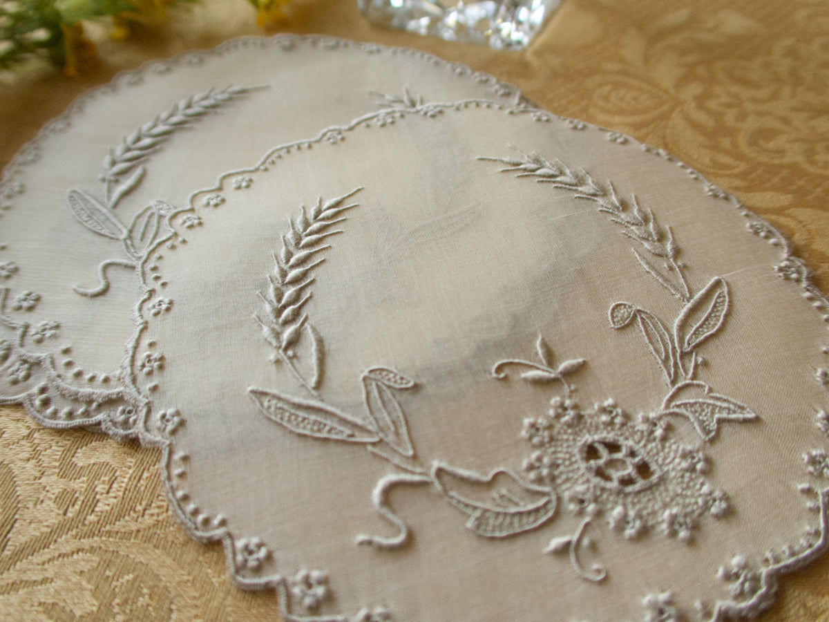 &quot;Wheat&quot; Vintage Marghab Coasters Cocktail Rounds, Set of 6