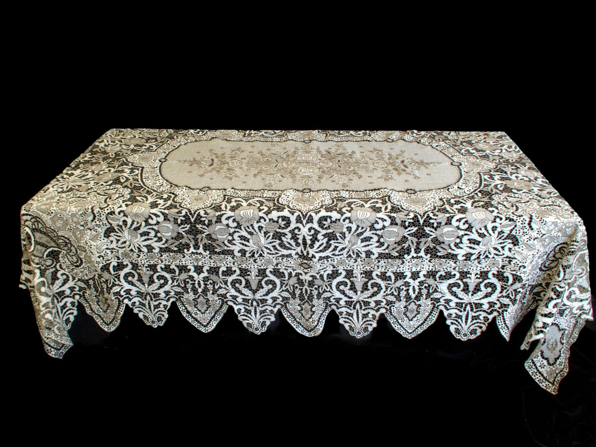 Extraordinary Vintage Madeira Richelieu Tablecloth 80x107