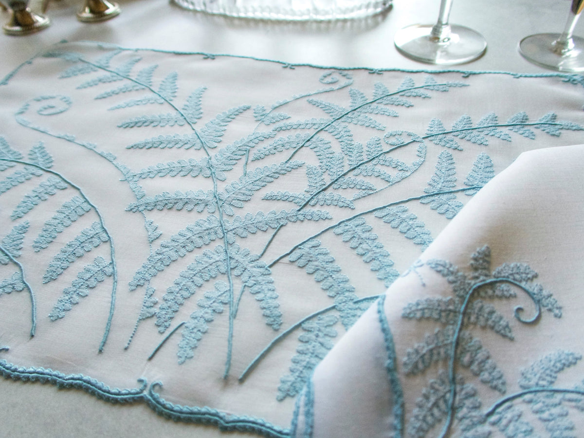 &quot;Fern&quot; Vintage Marghab Madeira Embroidery 8pc Placemat Set for 4