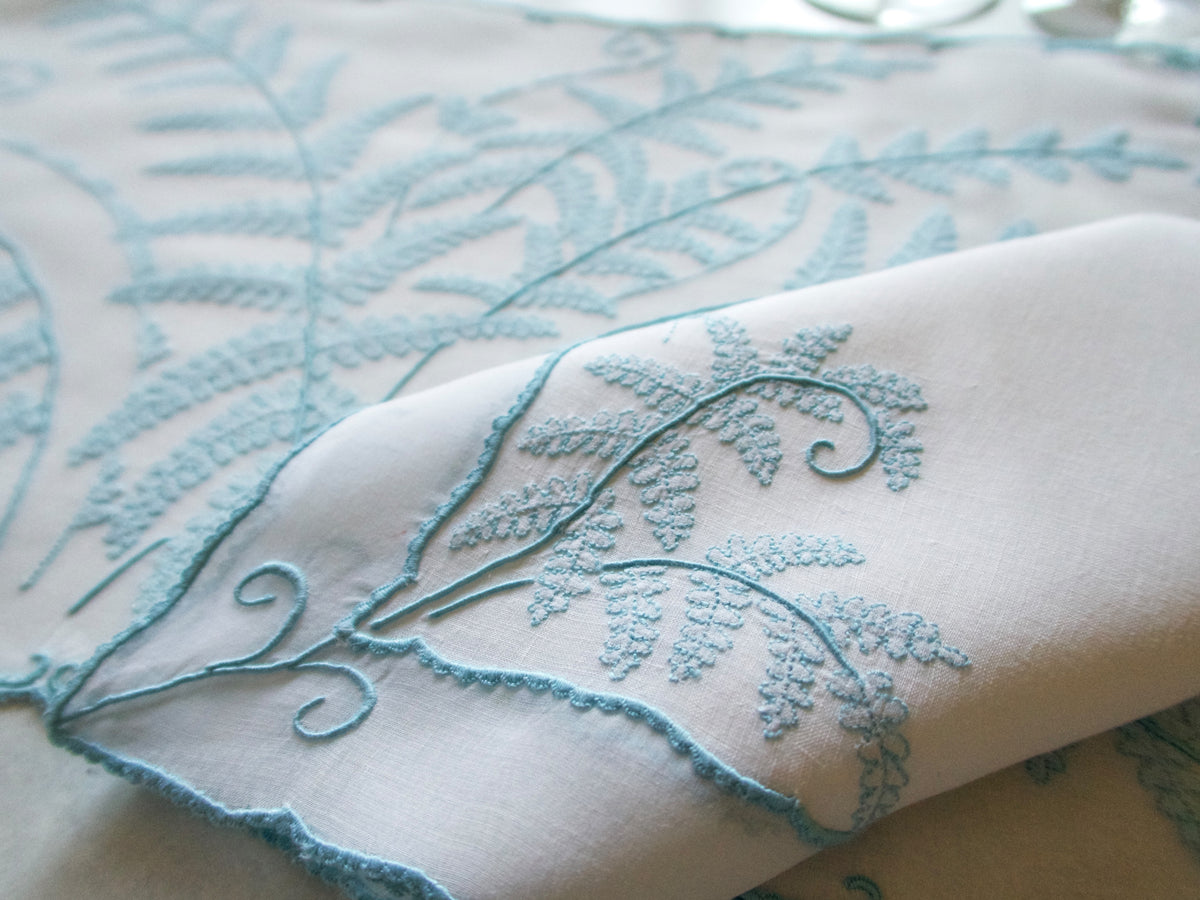 &quot;Fern&quot; Vintage Marghab Madeira Embroidery 8pc Placemat Set for 4