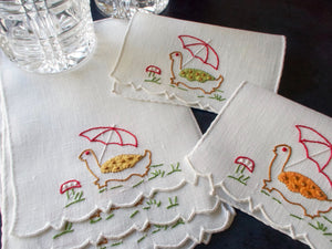 Cocktail Umbrella Turtles Vintage Madeira Cocktail Napkins, Set of 6