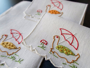 Cocktail Umbrella Turtles Vintage Madeira Cocktail Napkins, Set of 6