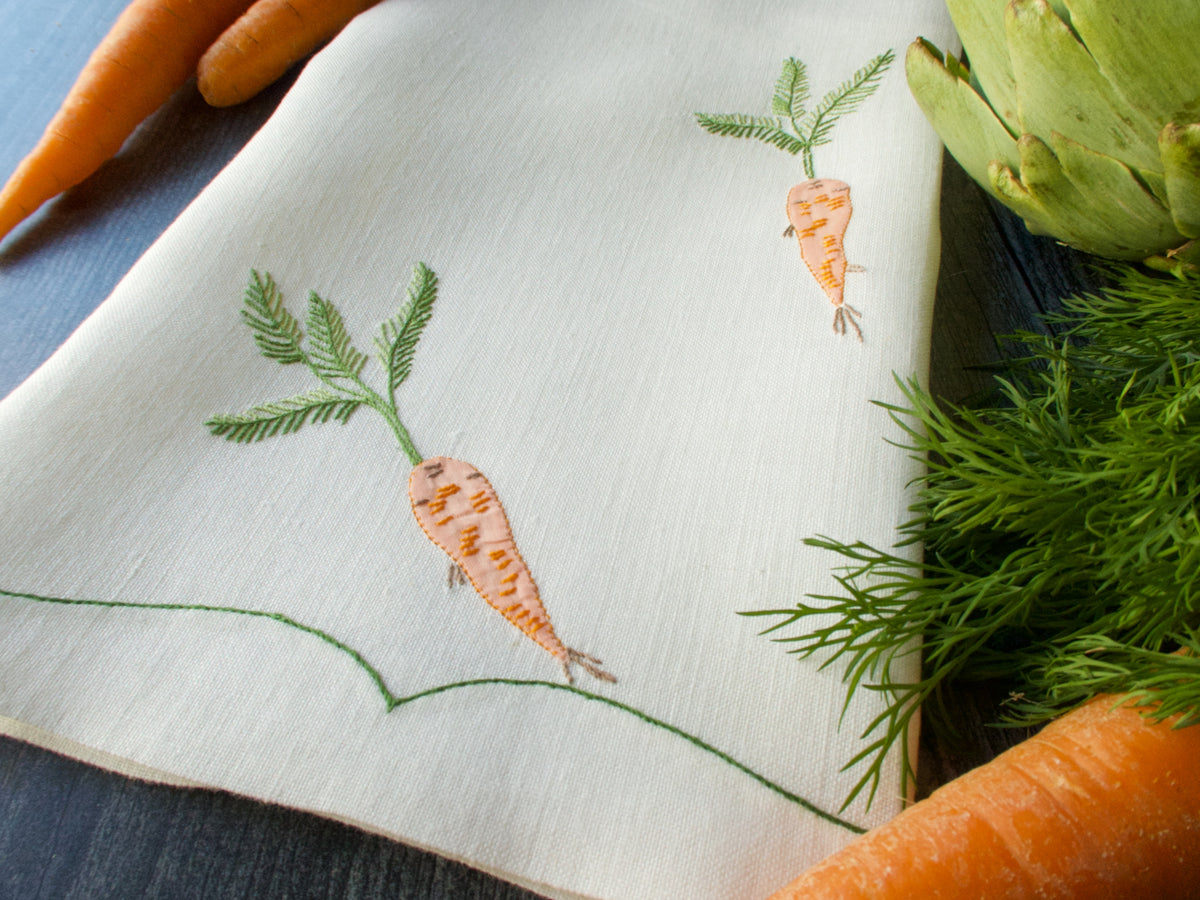 Carrots Vintage Madeira Linen Kitchen Towel, 16x30&quot;