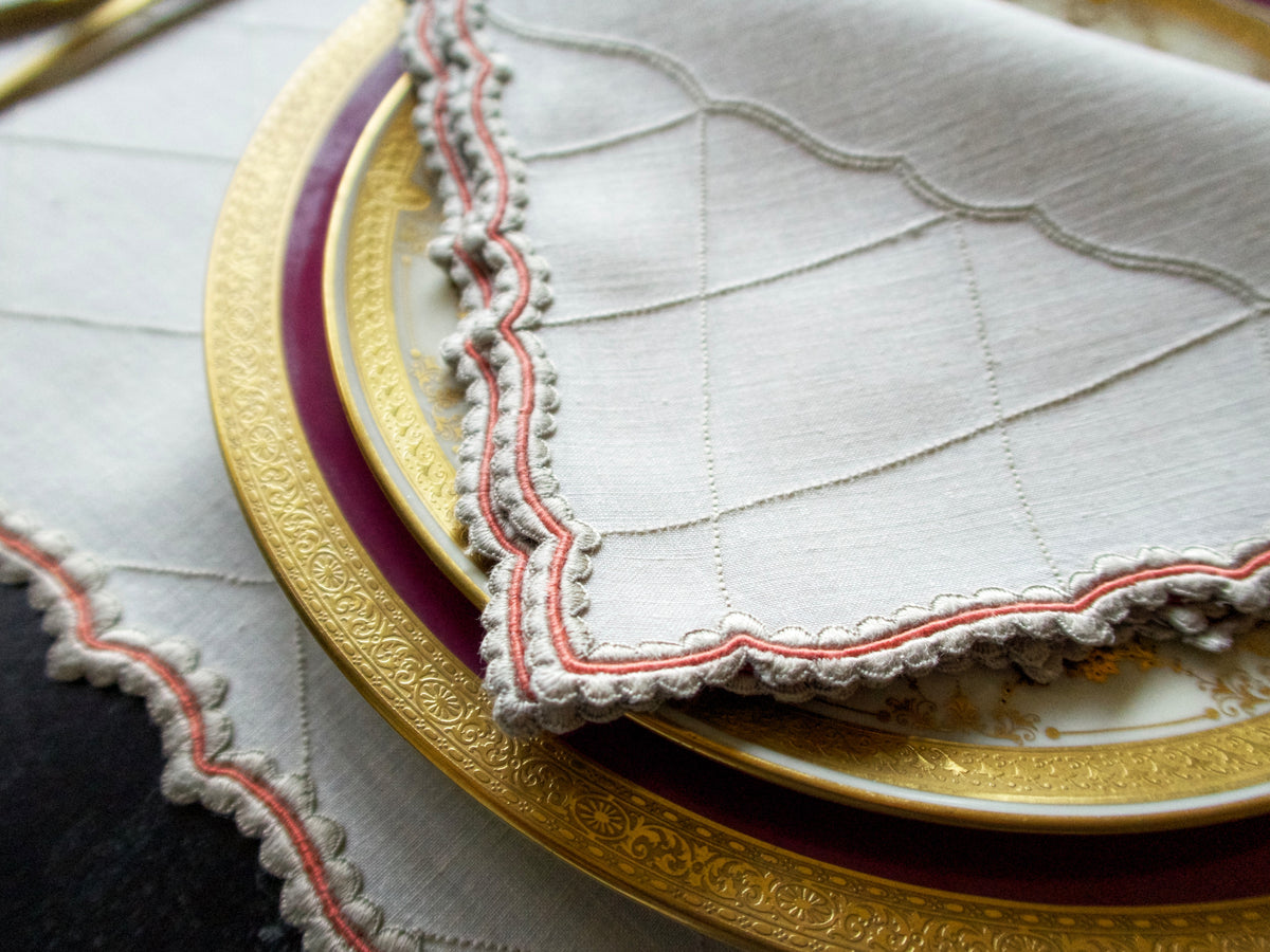 &quot;Inlay&quot; Vintage Marghab Madeira 24pc Placemat Set for 12