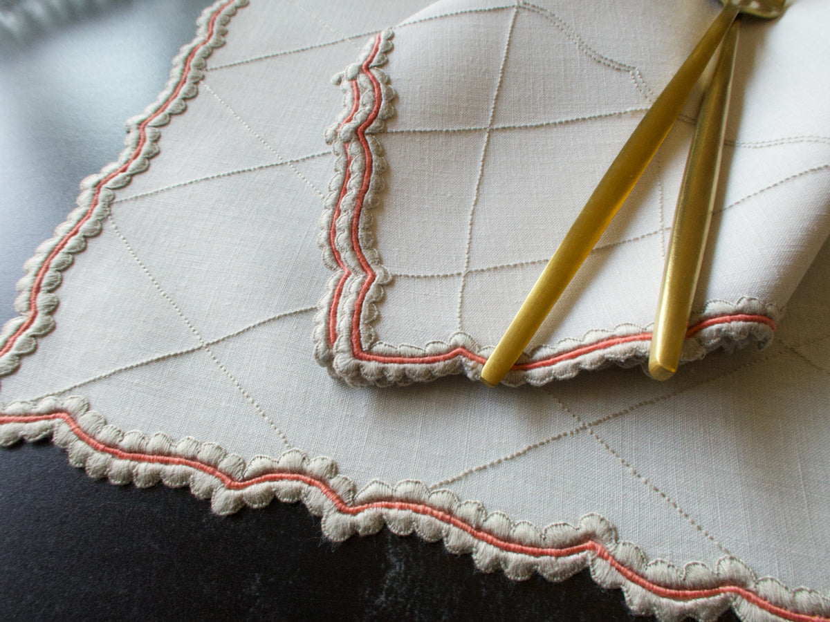 &quot;Inlay&quot; Vintage Marghab Madeira 24pc Placemat Set for 12