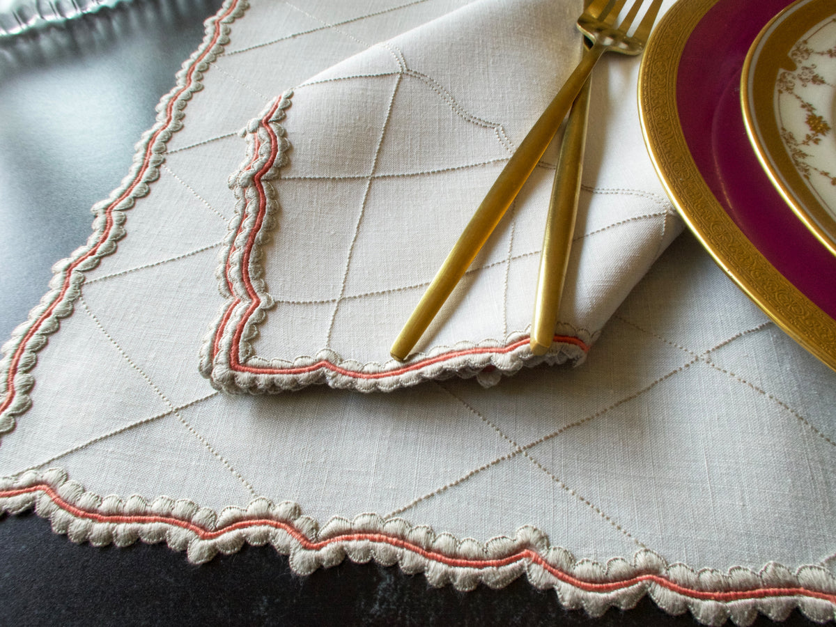 &quot;Inlay&quot; Vintage Marghab Madeira 24pc Placemat Set for 12