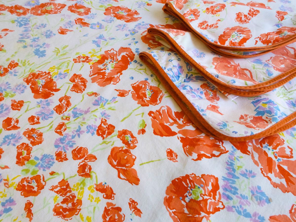 Vintage D Porthault Vintage Cotton Tablecloth &amp; 12 Napkins - 64&quot;x 64&quot;