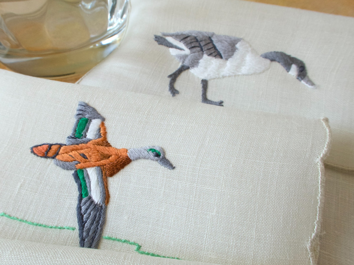 Colorful Gamebirds Vintage Madeira Cocktail Napkins, Set of 8
