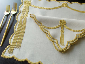 "Cord & Tassel" Vintage Marghab 24pc Placemat Set for 12