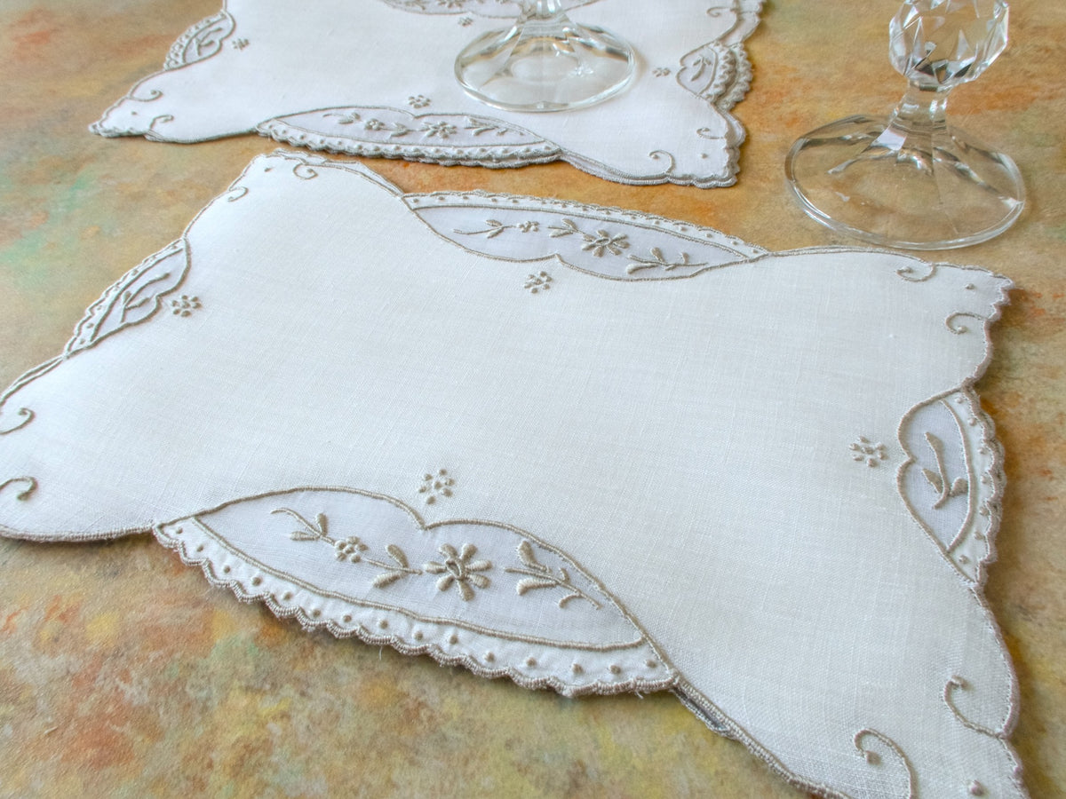 Architectural Design Vintage Madeira Cocktail Napkins, Set of 6