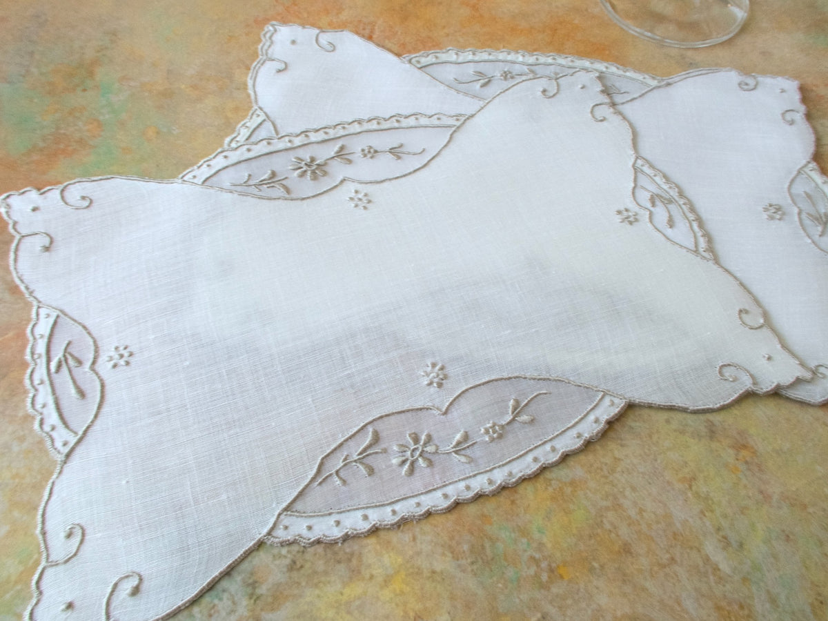 Architectural Design Vintage Madeira Cocktail Napkins, Set of 6