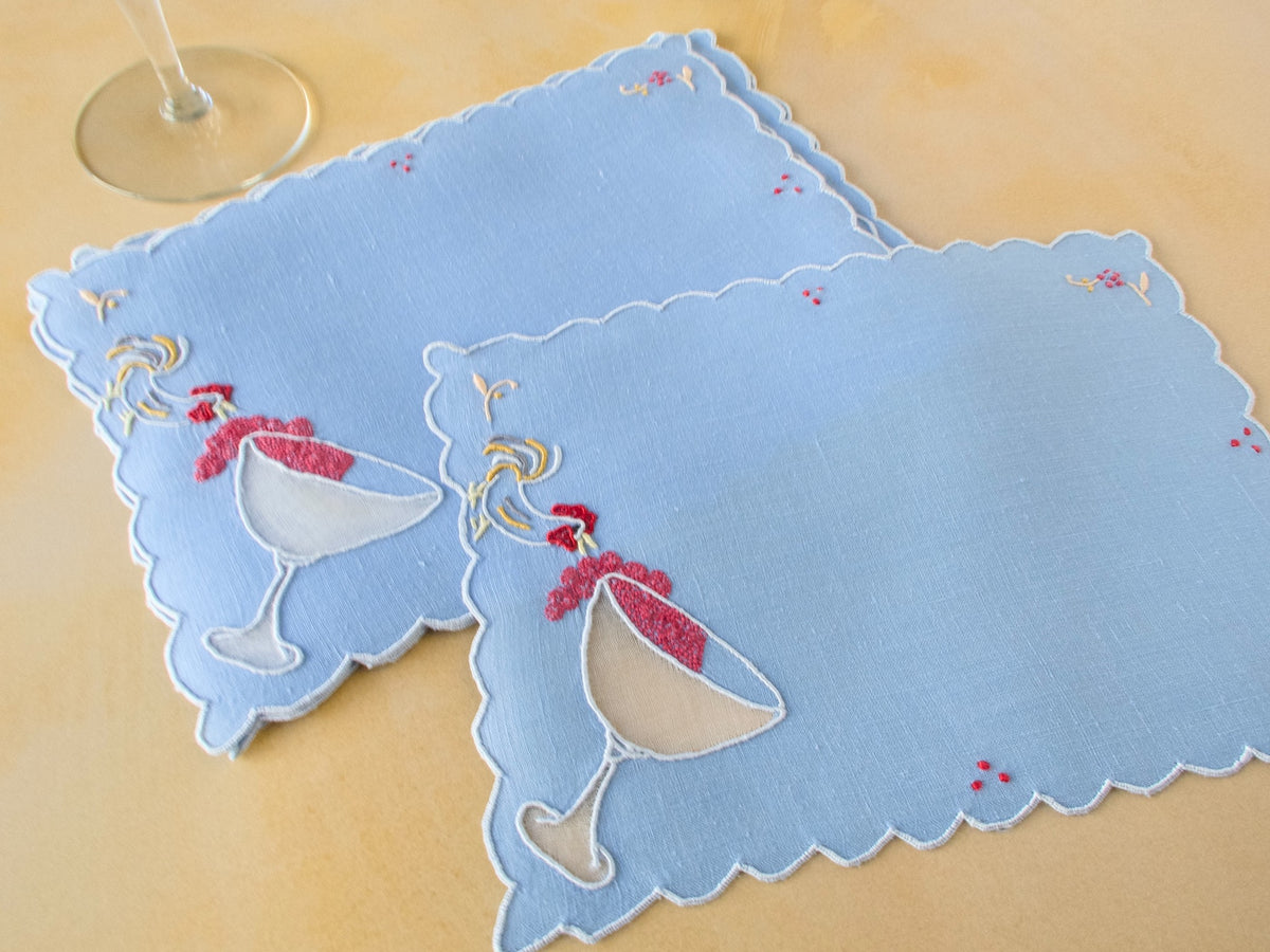 Rooster Steals a Sip Vintage Madeira Cocktail Napkins, Set of 6