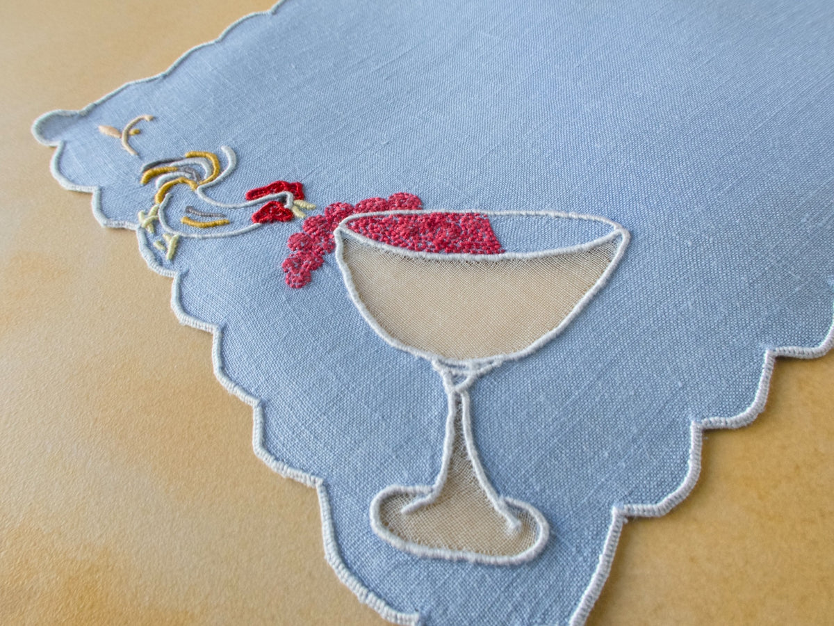 Rooster steals a sip vintage Madeira cocktail napkins