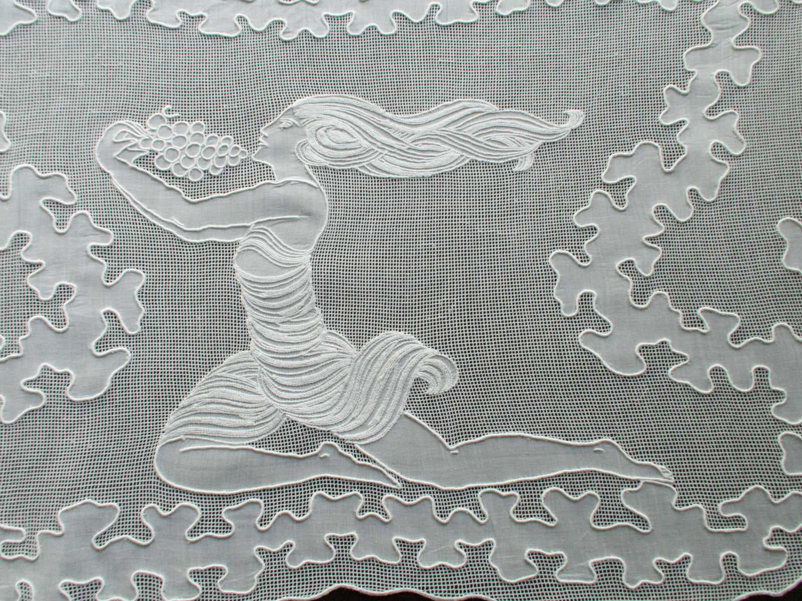 Art Deco Vintage French Embroidered Runner