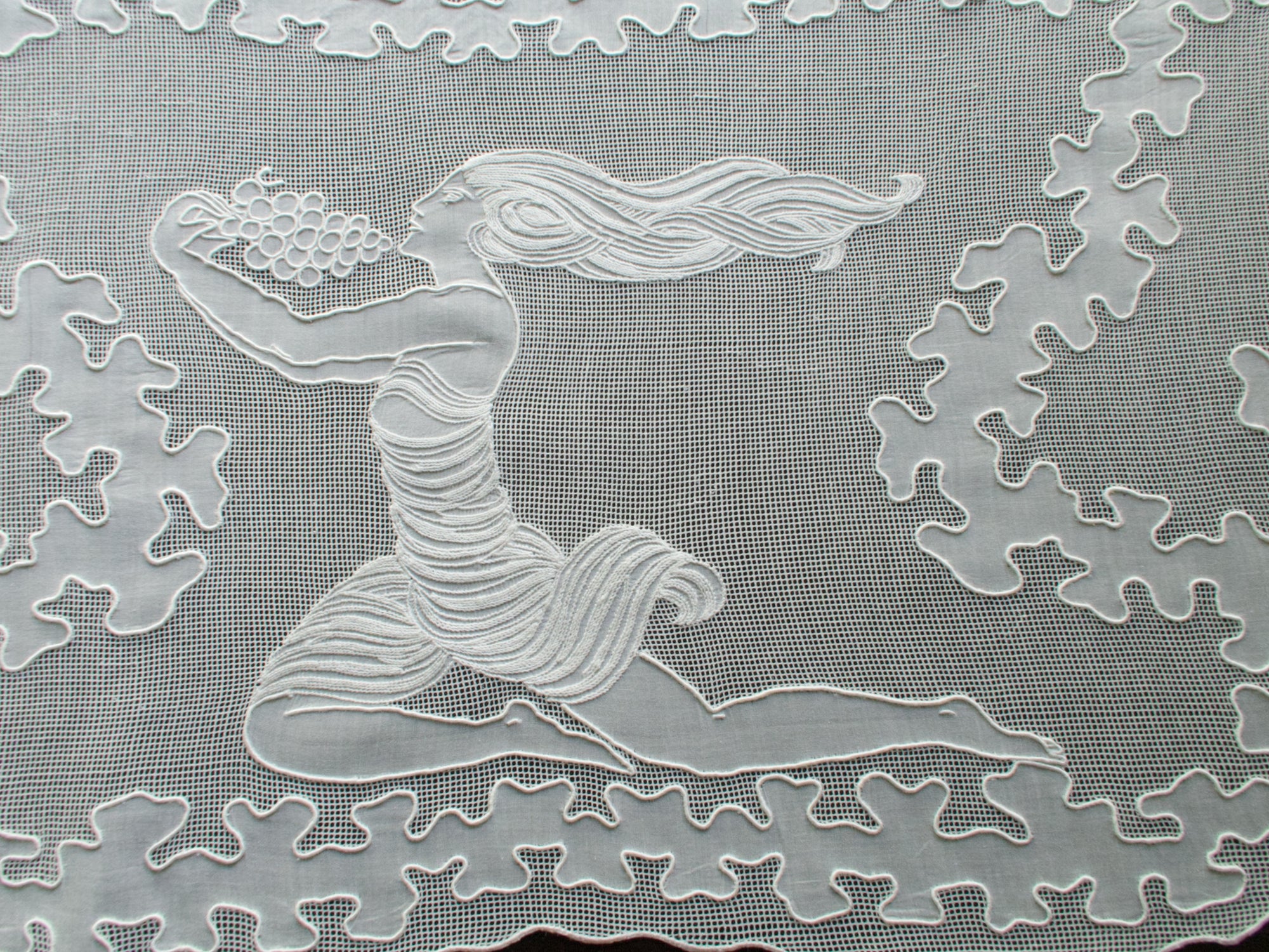 Art Deco Vintage French Embroidered Runner