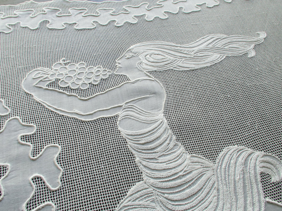 Art Deco Vintage French Embroidered Runner