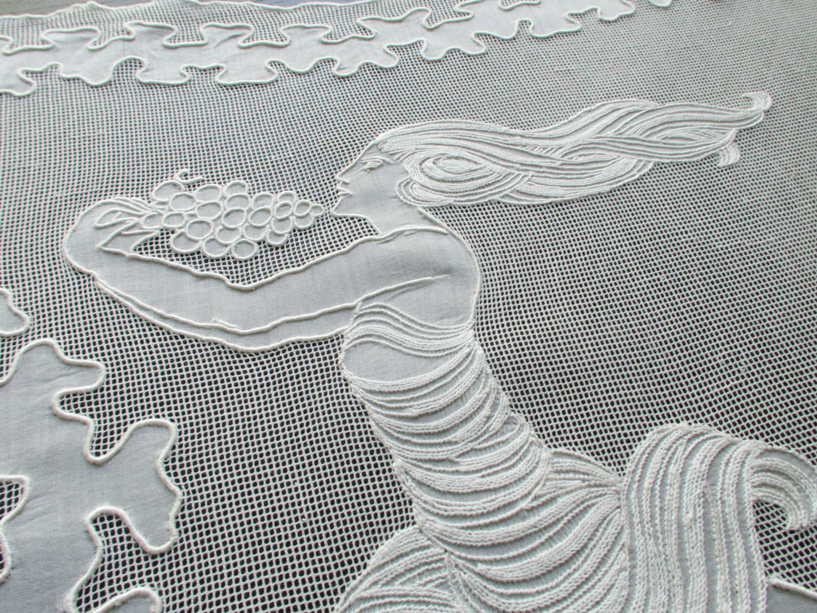 Art Deco Vintage French Embroidered Runner