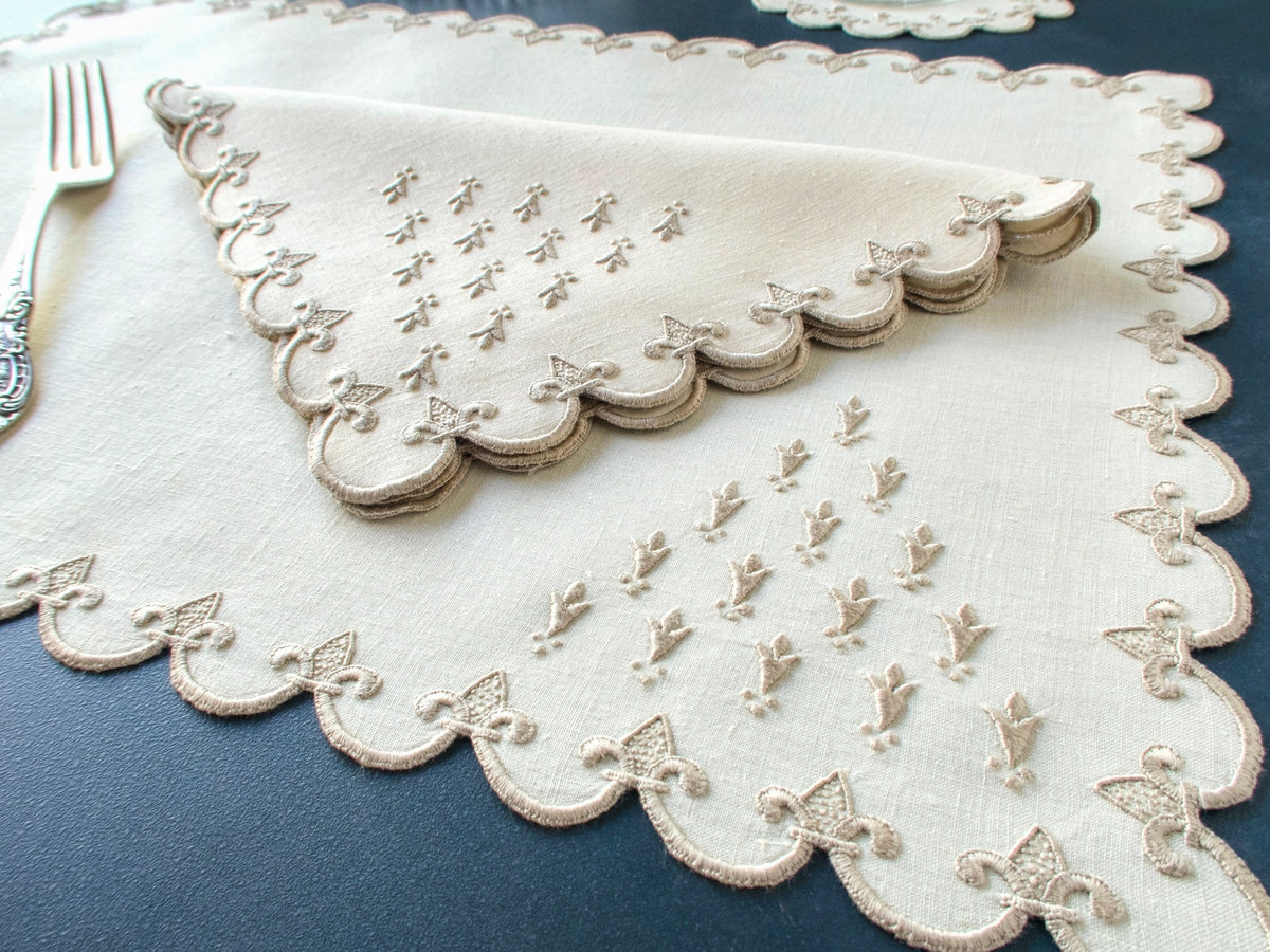 "Old France" Vintage Marghab 24pc Placemat Set for 8
