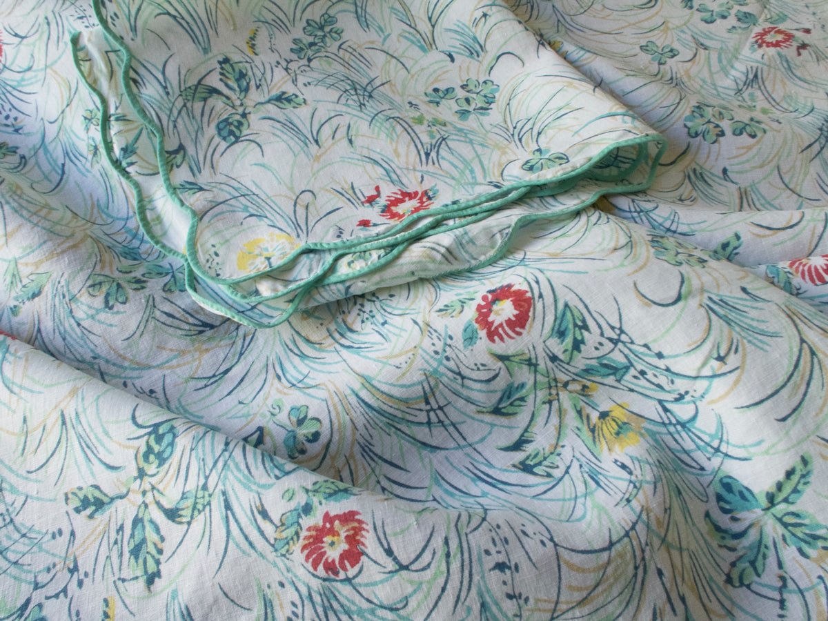 Vintage D Porthault Fine Vintage Linen 114&quot; Tablecloth &amp; 16 Napkins